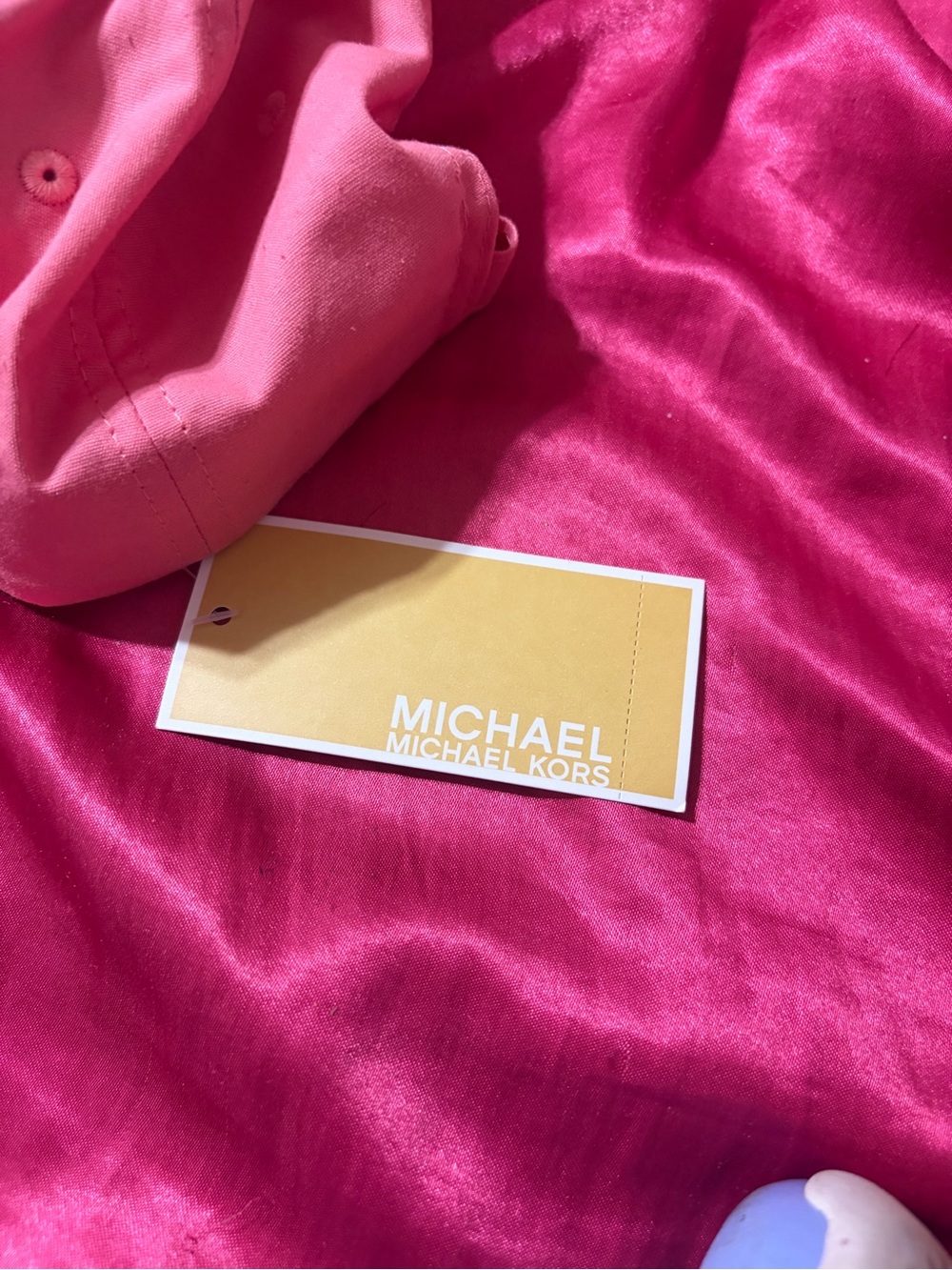 Michael Kors Pink MK Logo Baseball Cap - Picture 7 of 8